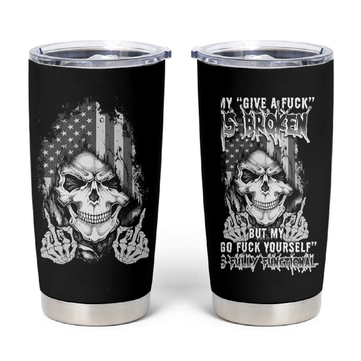 My Give A F Mad Skull Tumbler Cup - Wonder Print Shop