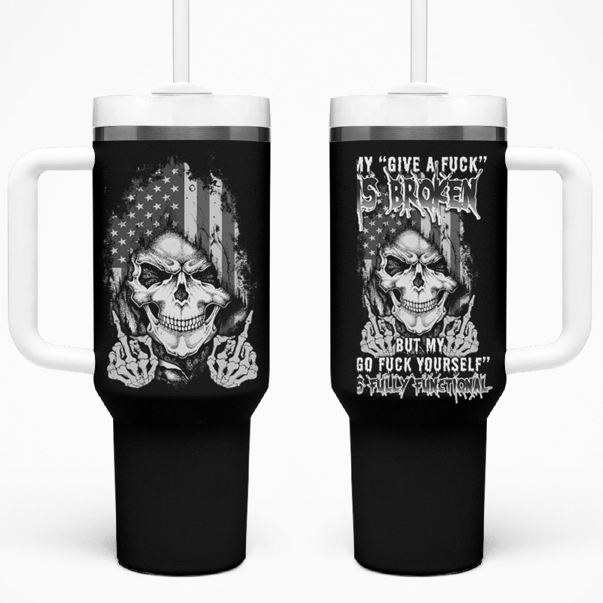 My Give A F Mad Skull Tumbler With Handle - Wonder Print Shop