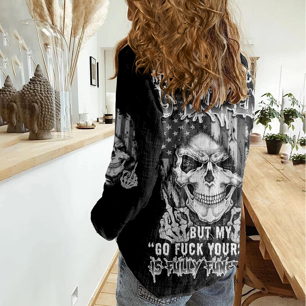 My Give A F Mad Skull Women Casual Shirt - Wonder Print Shop