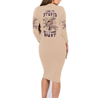 I Can Fix Stupid But It's Gonna Hurt Family Matching Long Sleeve Bodycon Dress and Hawaiian Shirt - Wonder Print Shop