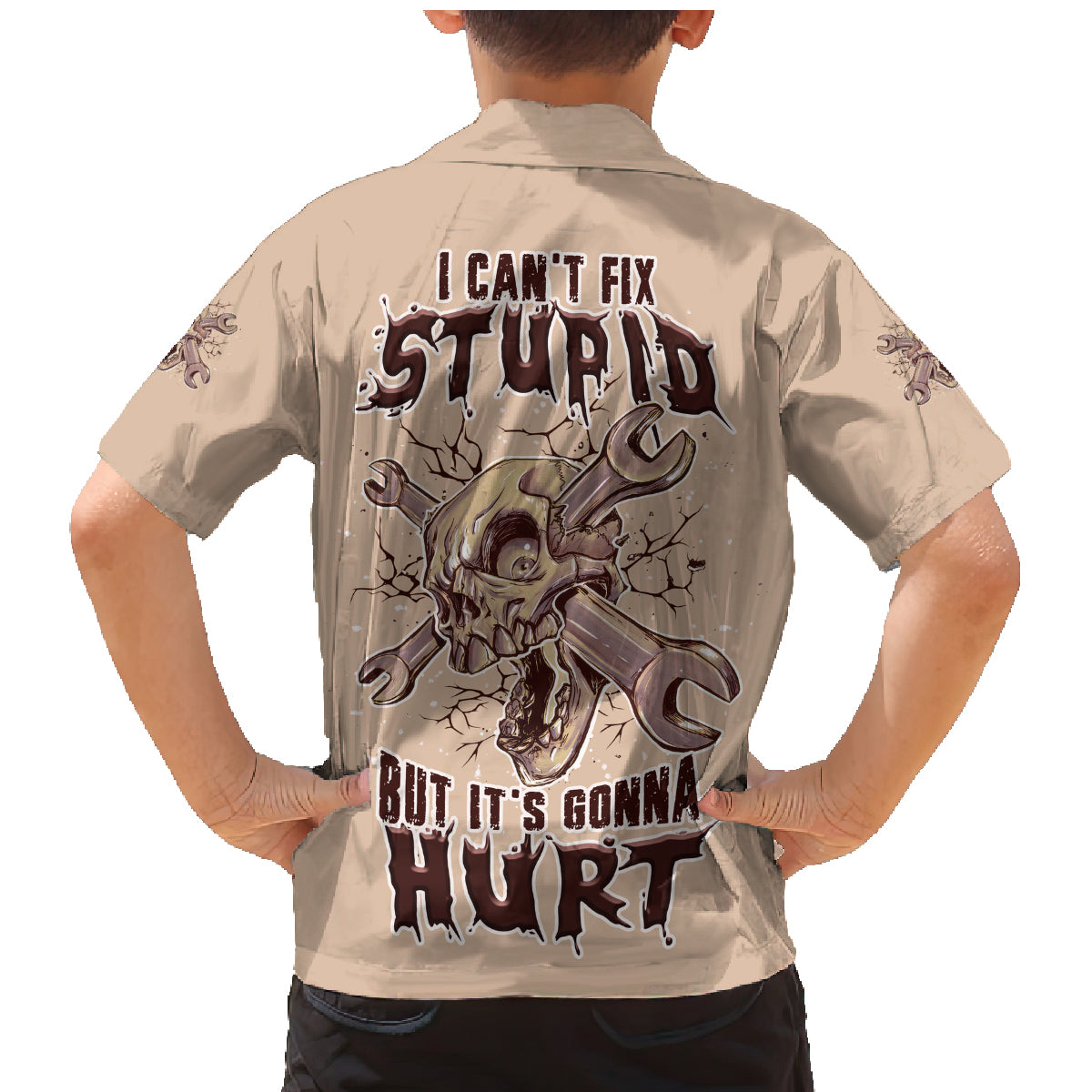 I Can Fix Stupid But It's Gonna Hurt Family Matching Mermaid Dress and Hawaiian Shirt - Wonder Print Shop