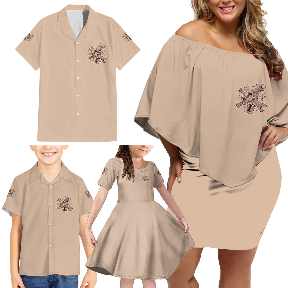 I Can Fix Stupid But It's Gonna Hurt Family Matching Off Shoulder Short Dress and Hawaiian Shirt - Wonder Print Shop