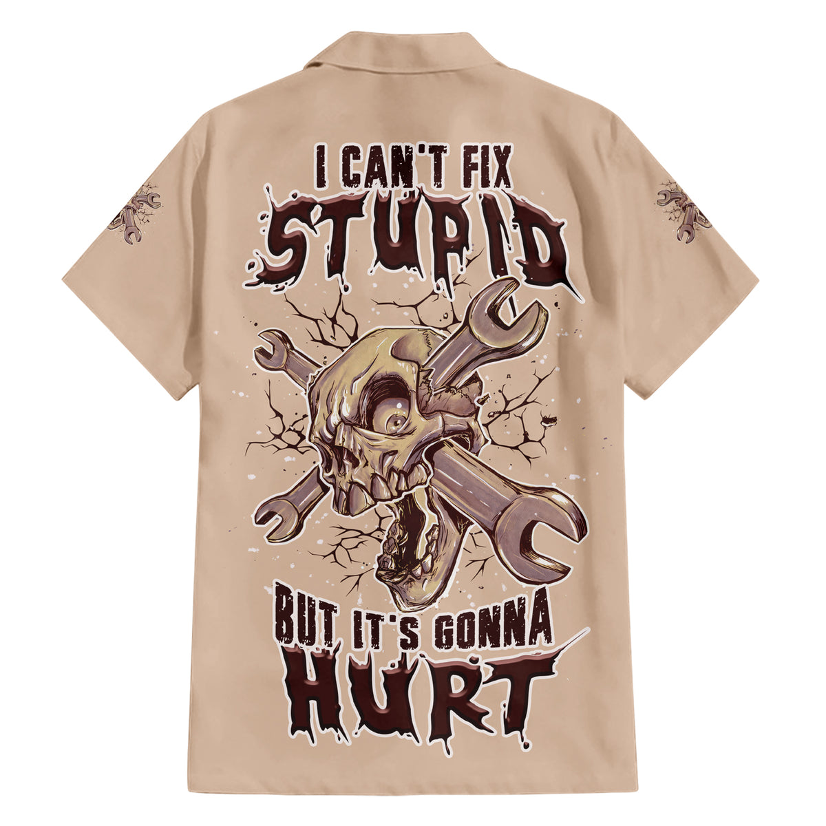 I Can Fix Stupid But It's Gonna Hurt Family Matching Short Sleeve Bodycon Dress and Hawaiian Shirt - Wonder Print Shop