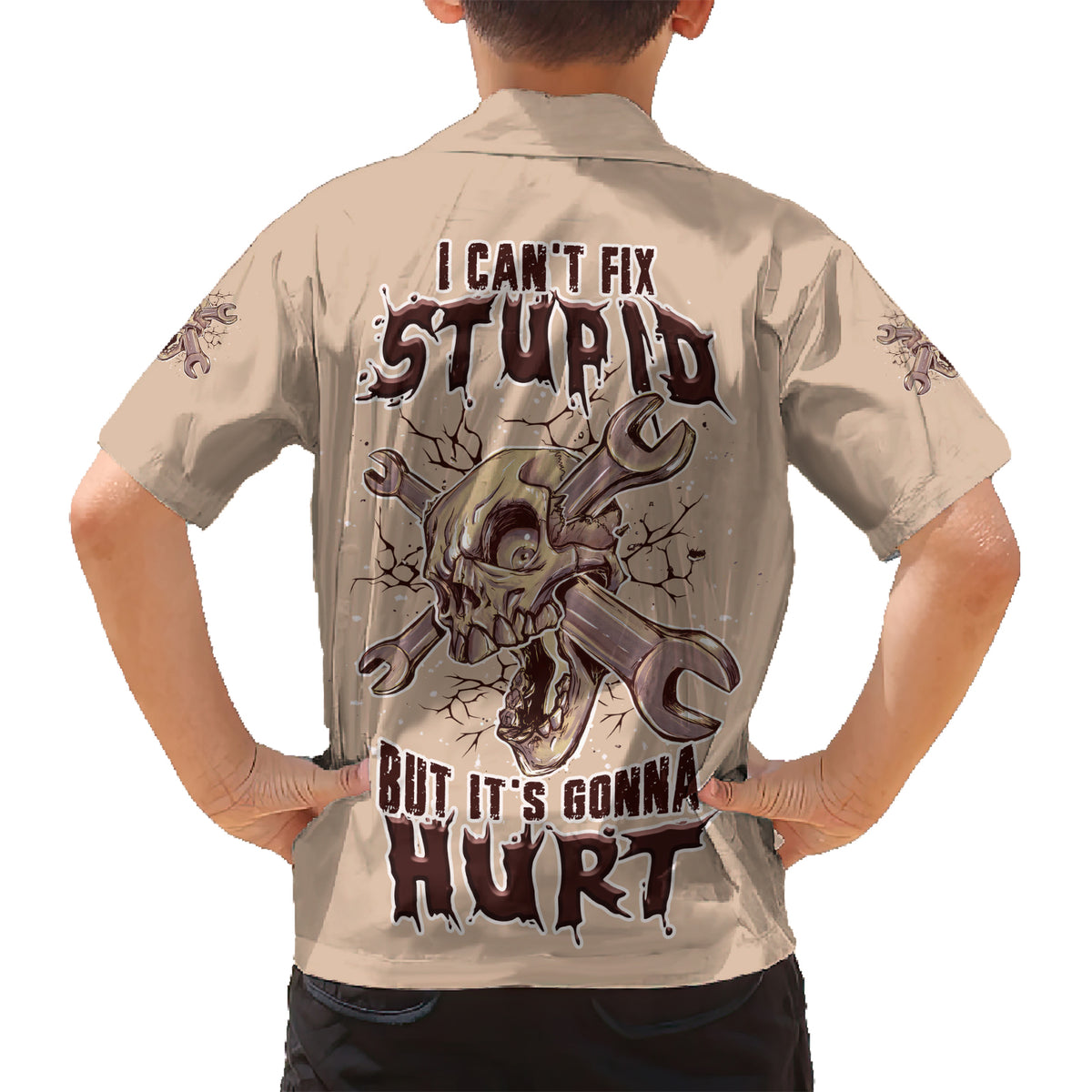 I Can Fix Stupid But It's Gonna Hurt Kid Hawaiian Shirt - Wonder Print Shop