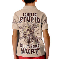 I Can Fix Stupid But It's Gonna Hurt Kid Polo Shirt - Wonder Print Shop