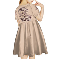 I Can Fix Stupid But It's Gonna Hurt Kid Short Sleeve Dress - Wonder Print Shop