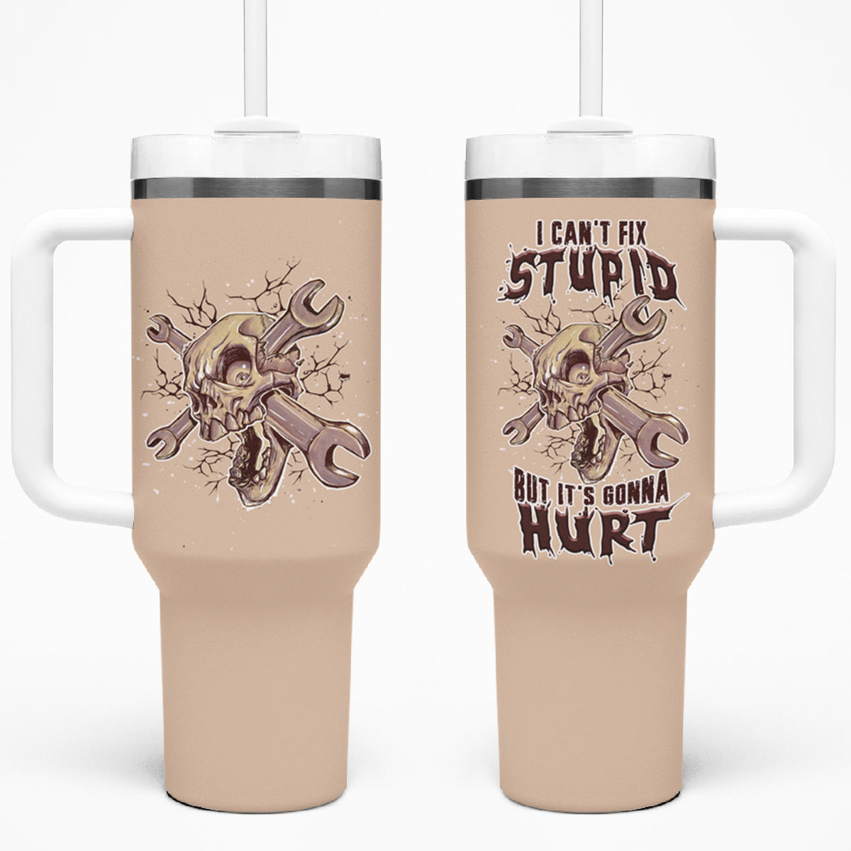 I Can Fix Stupid But It's Gonna Hurt Tumbler With Handle - Wonder Print Shop
