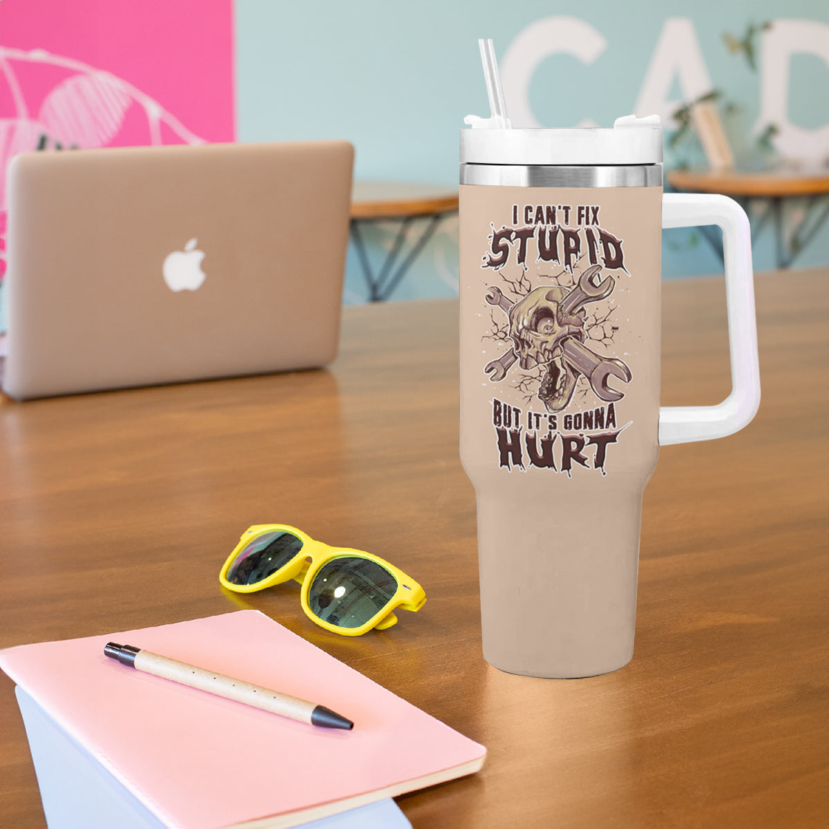 I Can Fix Stupid But It's Gonna Hurt Tumbler With Handle - Wonder Print Shop