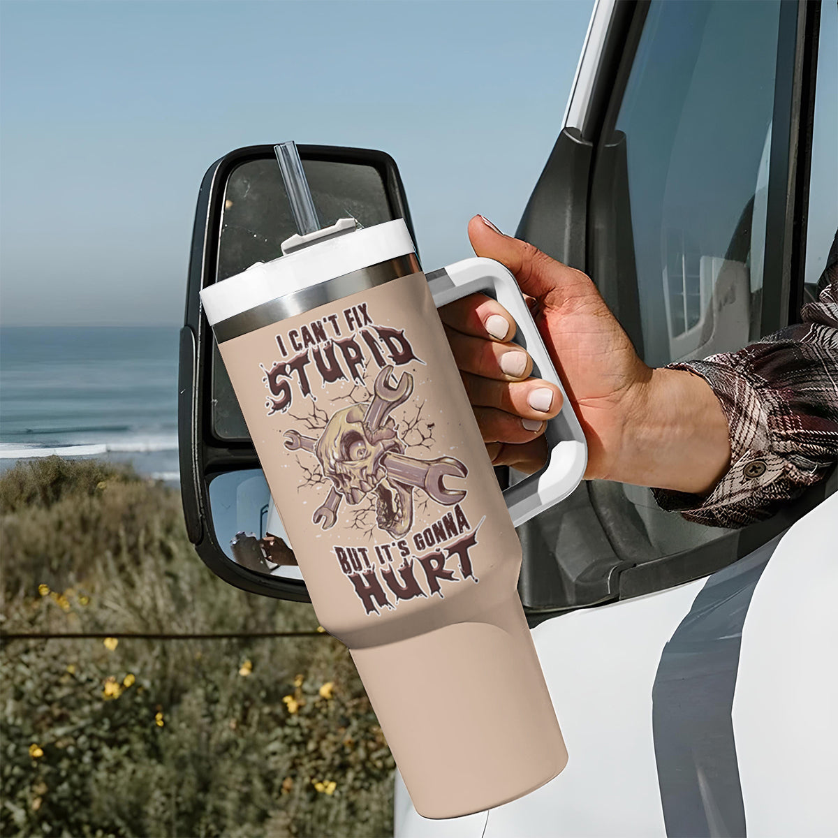 I Can Fix Stupid But It's Gonna Hurt Tumbler With Handle - Wonder Print Shop
