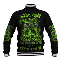 Walk Away I Have Anger Issues Baseball Jacket - Wonder Print Shop