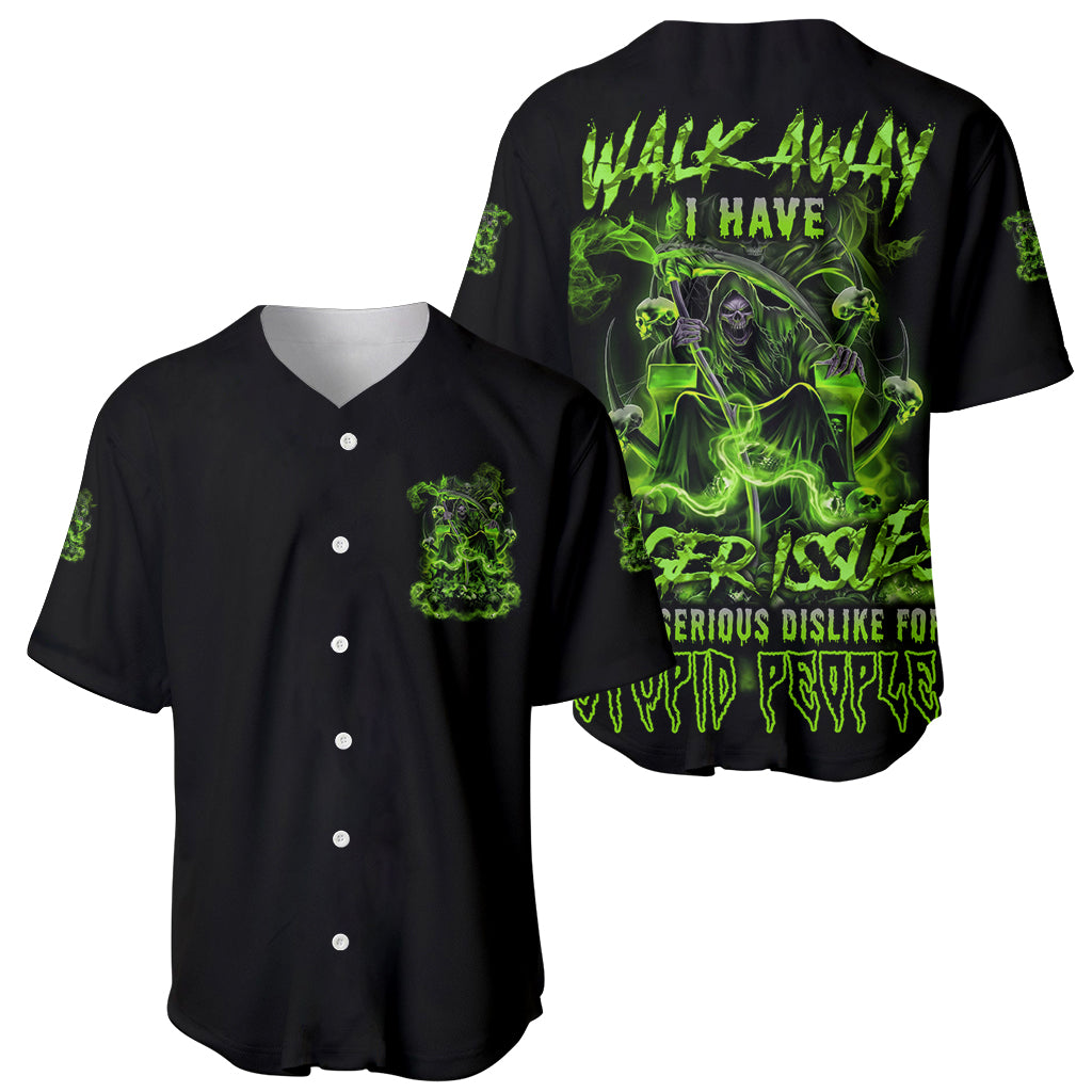 Walk Away I Have Anger Issues Baseball Jersey - Wonder Print Shop