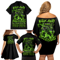 Walk Away I Have Anger Issues Family Matching Off Shoulder Short Dress and Hawaiian Shirt - Wonder Print Shop