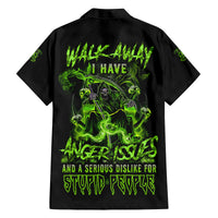Walk Away I Have Anger Issues Family Matching Off Shoulder Short Dress and Hawaiian Shirt - Wonder Print Shop