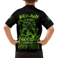 Walk Away I Have Anger Issues Family Matching Short Sleeve Bodycon Dress and Hawaiian Shirt - Wonder Print Shop