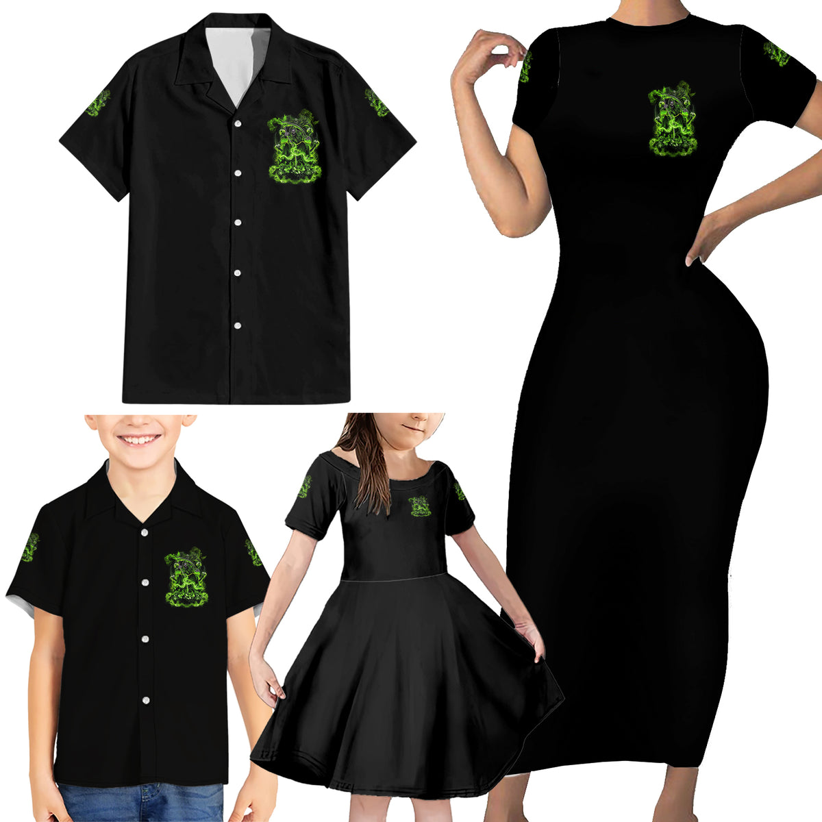 Walk Away I Have Anger Issues Family Matching Short Sleeve Bodycon Dress and Hawaiian Shirt - Wonder Print Shop