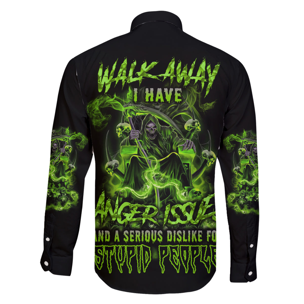 Walk Away I Have Anger Issues Family Matching Short Sleeve Bodycon Dress and Hawaiian Shirt - Wonder Print Shop