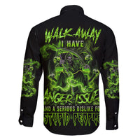 Walk Away I Have Anger Issues Family Matching Short Sleeve Bodycon Dress and Hawaiian Shirt - Wonder Print Shop