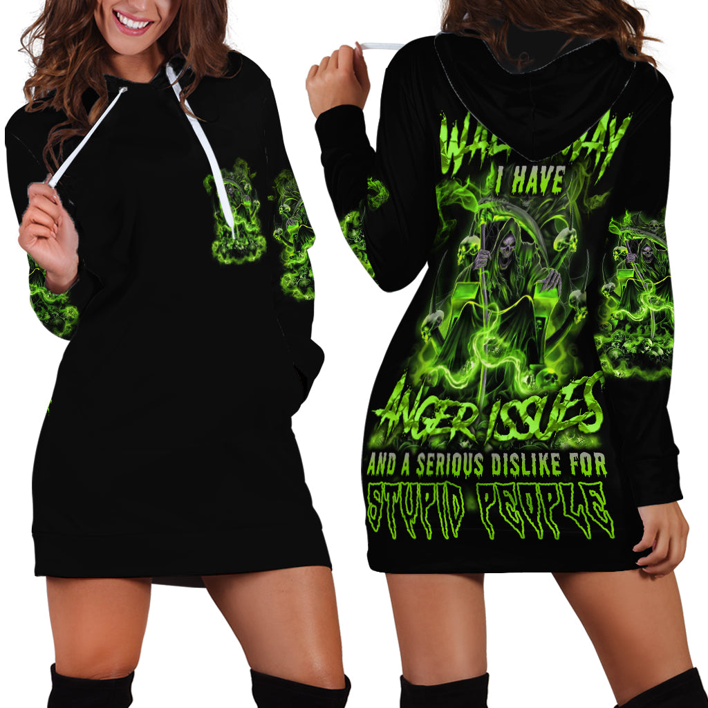 Walk Away I Have Anger Issues Hoodie Dress - Wonder Print Shop