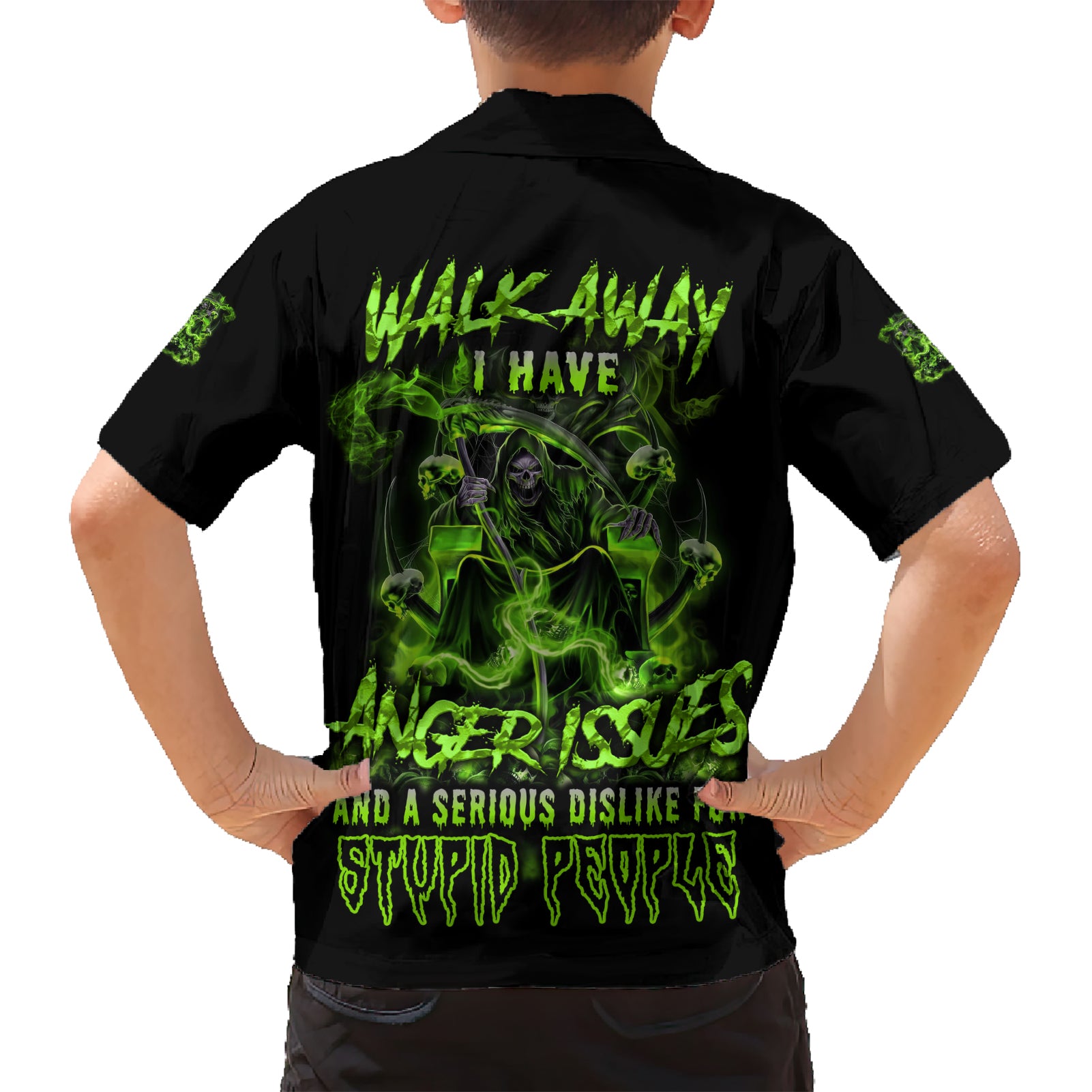 Walk Away I Have Anger Issues Kid Hawaiian Shirt - Wonder Print Shop