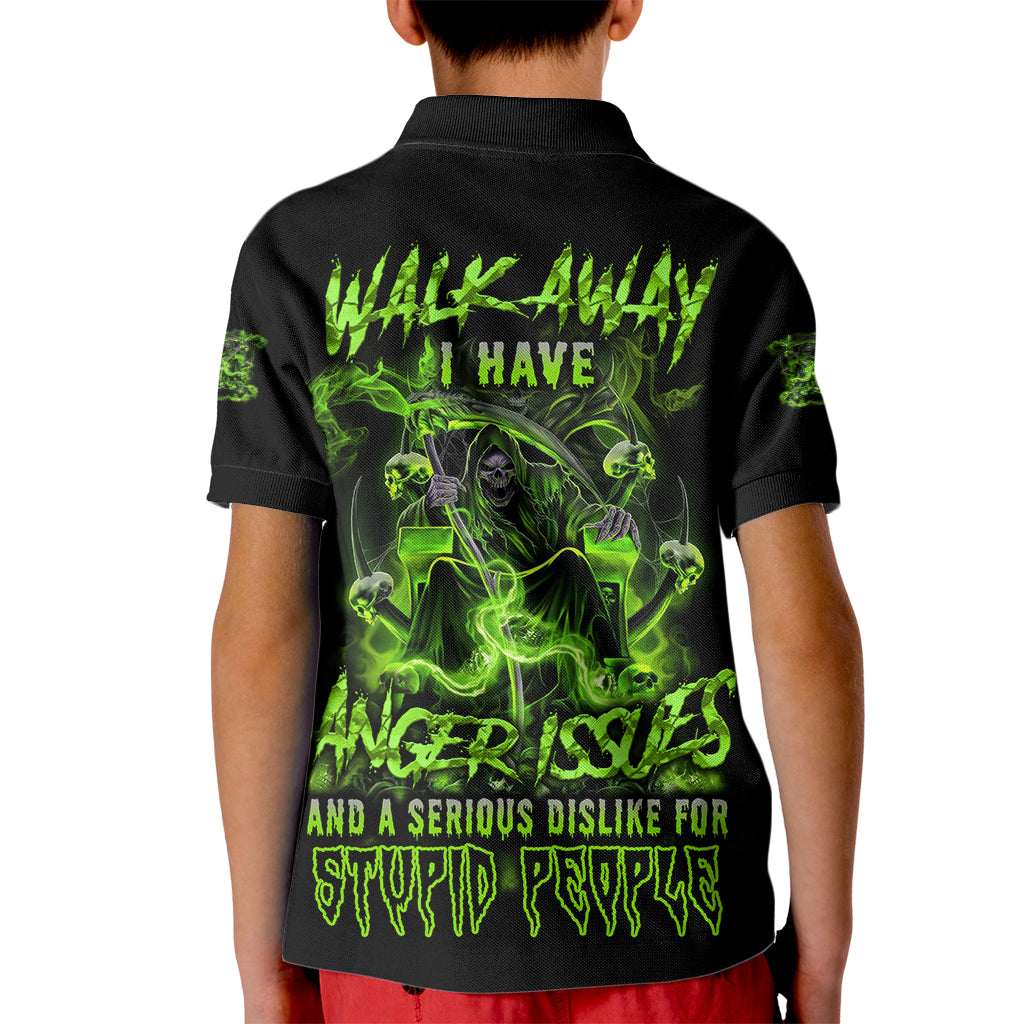 Walk Away I Have Anger Issues Kid Polo Shirt - Wonder Print Shop