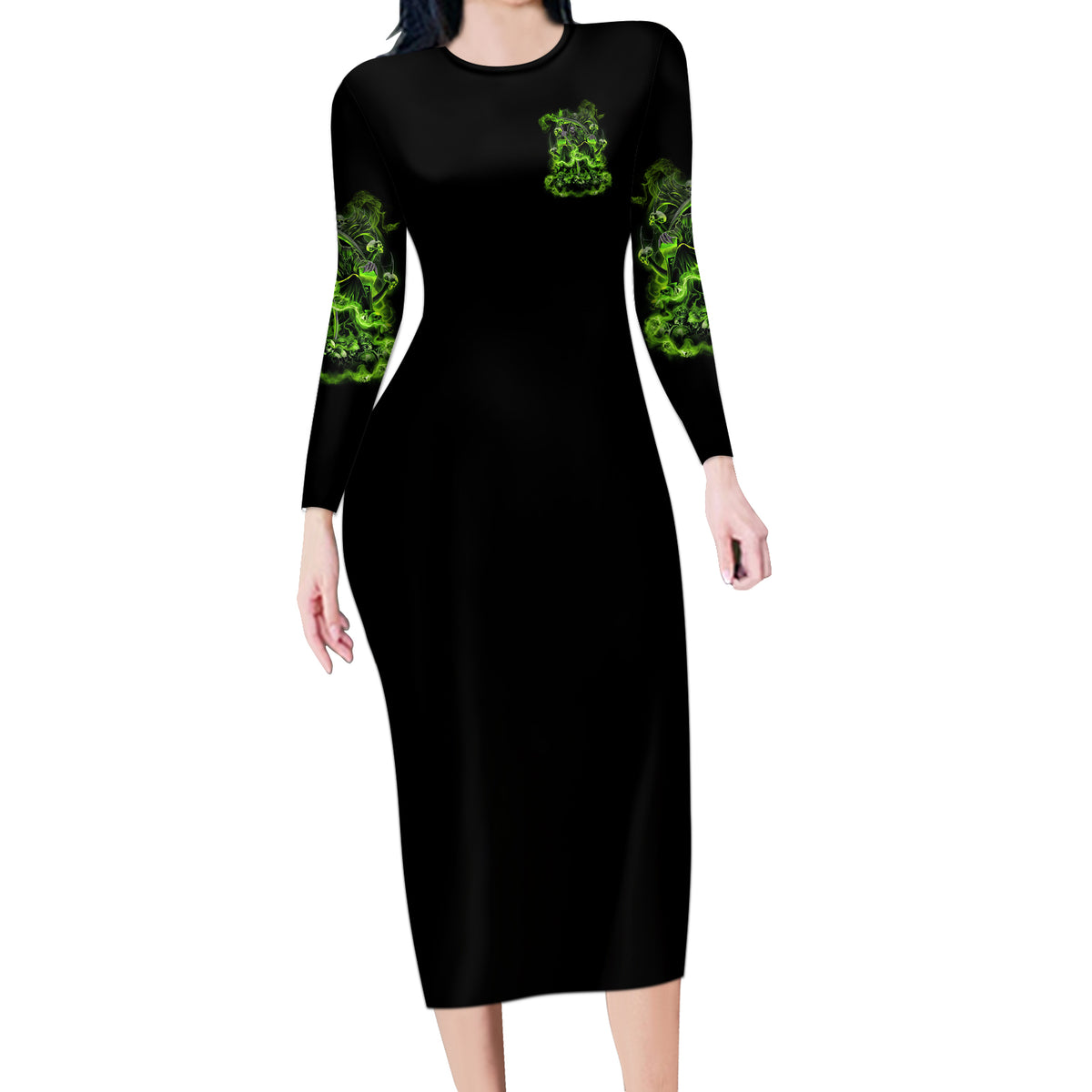Walk Away I Have Anger Issues Long Sleeve Bodycon Dress - Wonder Print Shop