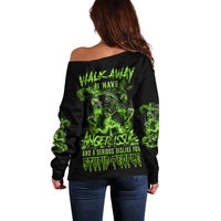 Walk Away I Have Anger Issues Off Shoulder Sweater - Wonder Print Shop