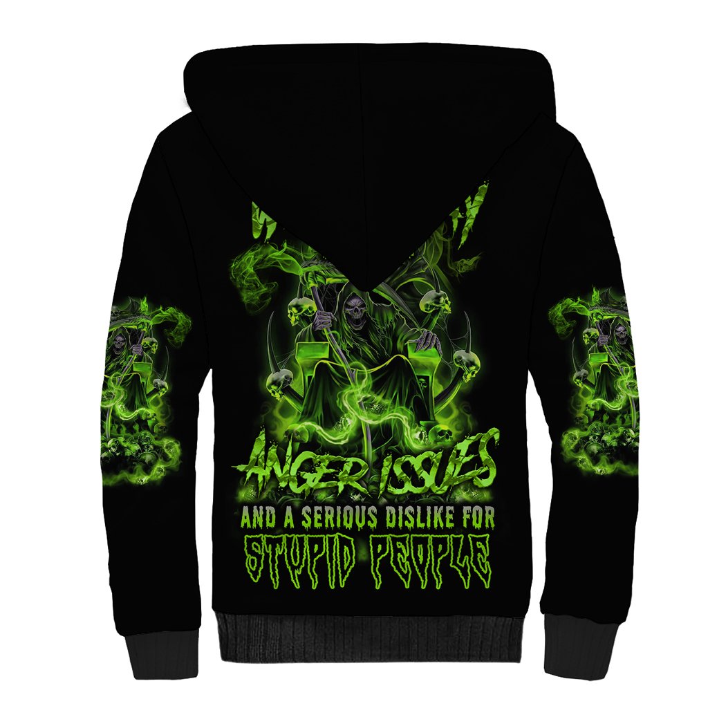 Walk Away I Have Anger Issues Sherpa Hoodie - Wonder Print Shop