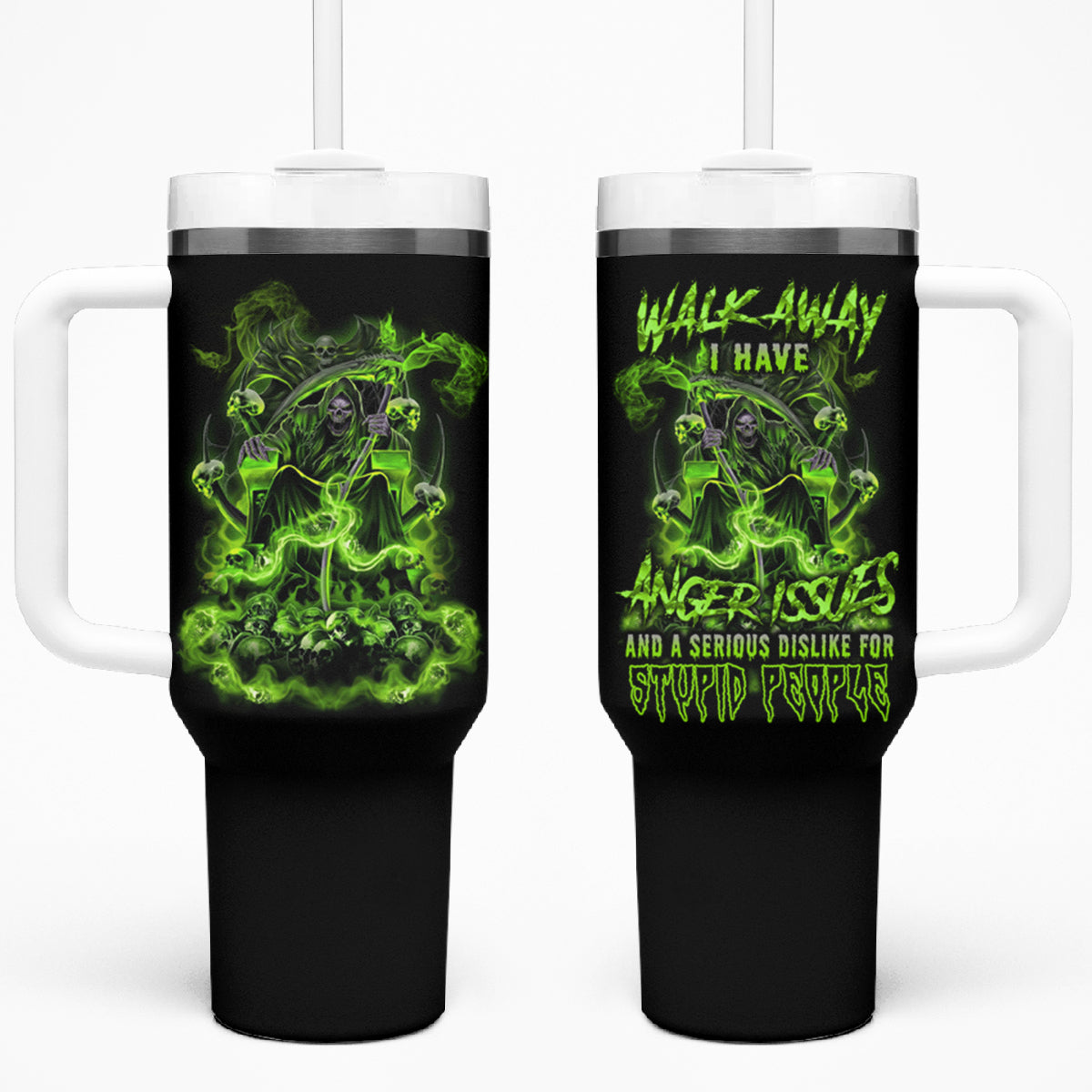 Walk Away I Have Anger Issues Tumbler With Handle - Wonder Print Shop