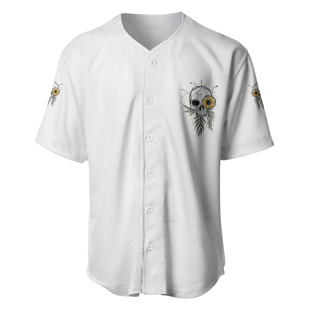 She Is Sunshine Skull Sunflower Baseball Jersey - Wonder Print Shop