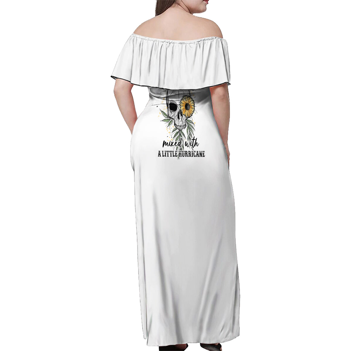 She Is Sunshine Skull Sunflower Family Matching Off Shoulder Maxi Dress and Hawaiian Shirt - Wonder Print Shop