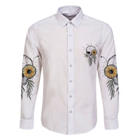 She Is Sunshine Skull Sunflower Family Matching Off Shoulder Short Dress and Hawaiian Shirt - Wonder Print Shop