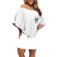 She Is Sunshine Skull Sunflower Family Matching Off Shoulder Short Dress and Hawaiian Shirt - Wonder Print Shop