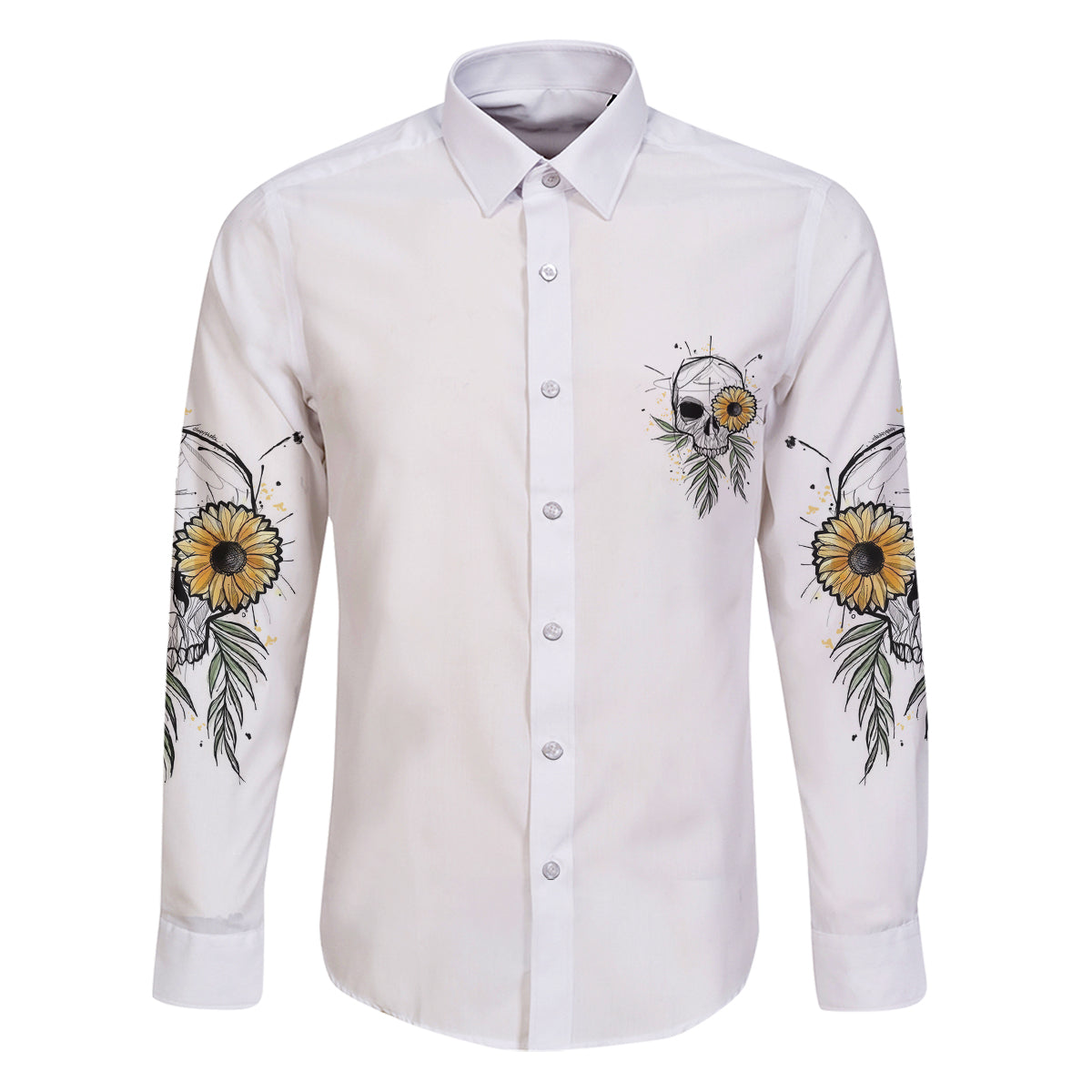 She Is Sunshine Skull Sunflower Family Matching Puletasi Dress and Hawaiian Shirt - Wonder Print Shop