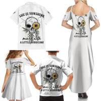 She Is Sunshine Skull Sunflower Family Matching Summer Maxi Dress and Hawaiian Shirt - Wonder Print Shop