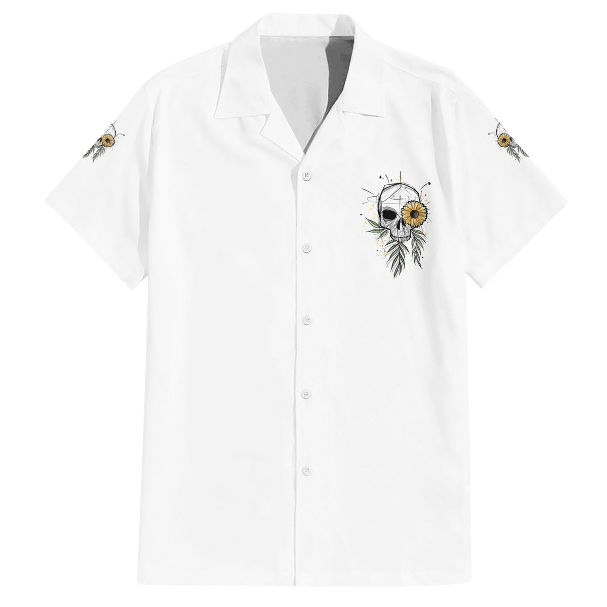 She Is Sunshine Skull Sunflower Hawaiian Shirt - Wonder Print Shop