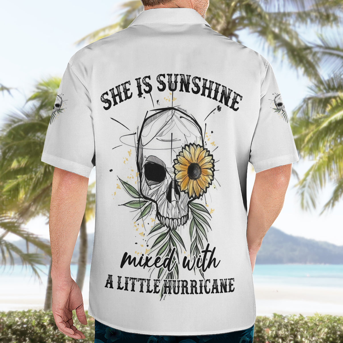 She Is Sunshine Skull Sunflower Hawaiian Shirt - Wonder Print Shop