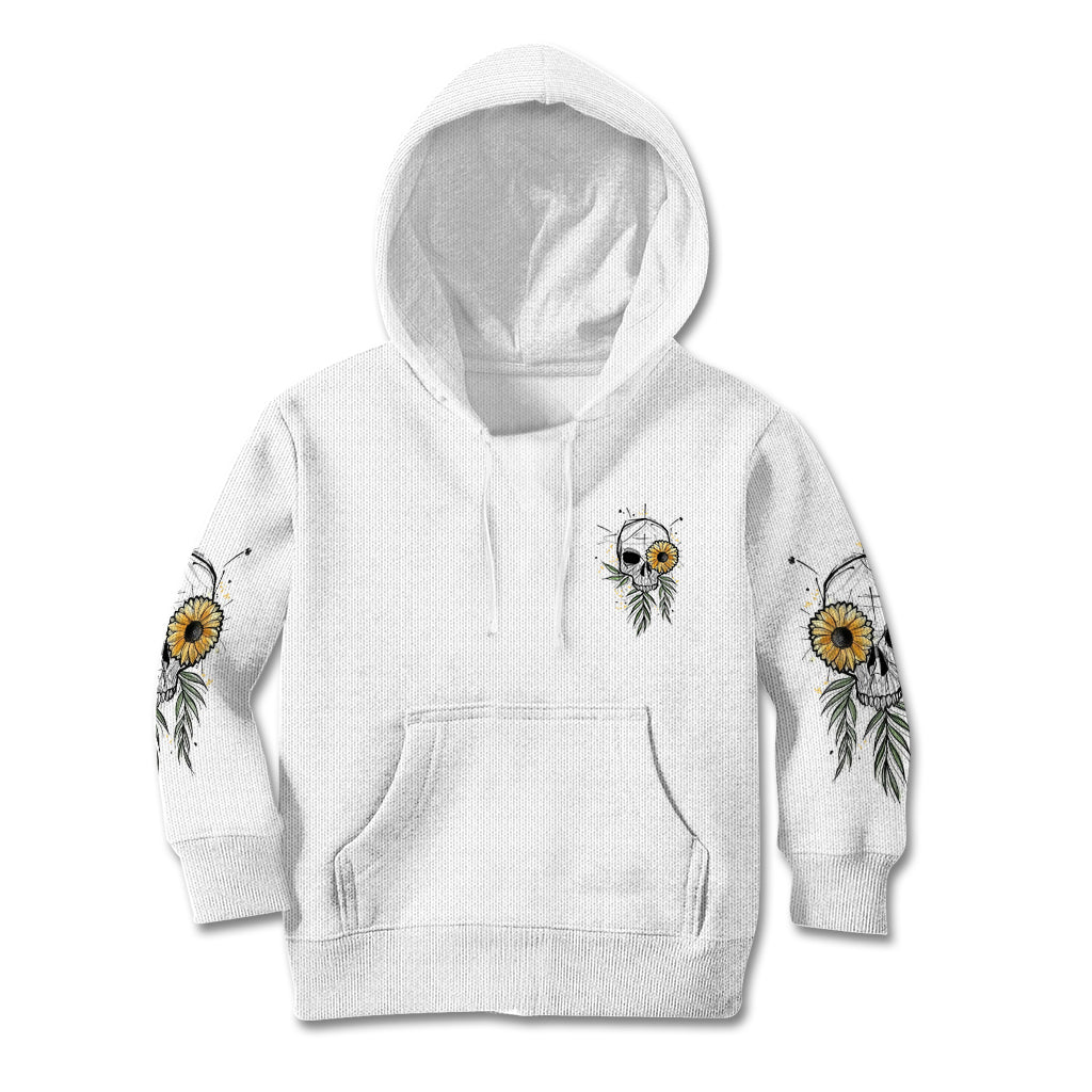 She Is Sunshine Skull Sunflower Kid Hoodie - Wonder Print Shop