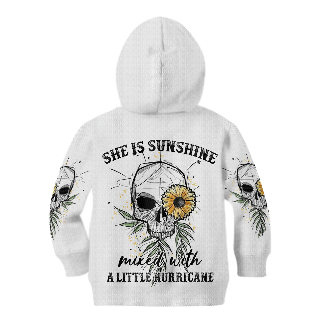 She Is Sunshine Skull Sunflower Kid Hoodie - Wonder Print Shop