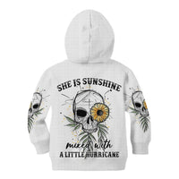 She Is Sunshine Skull Sunflower Kid Hoodie - Wonder Print Shop