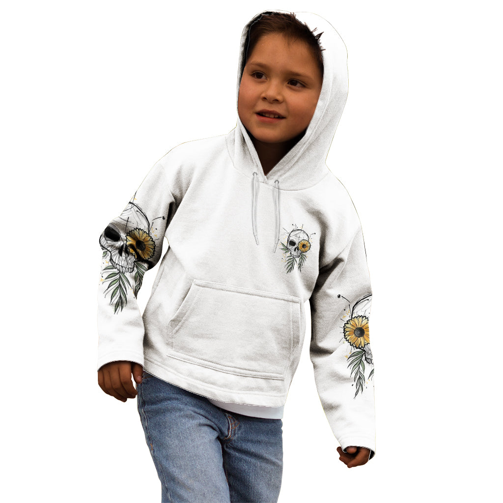 She Is Sunshine Skull Sunflower Kid Hoodie - Wonder Print Shop
