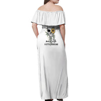 She Is Sunshine Skull Sunflower Off Shoulder Maxi Dress - Wonder Print Shop