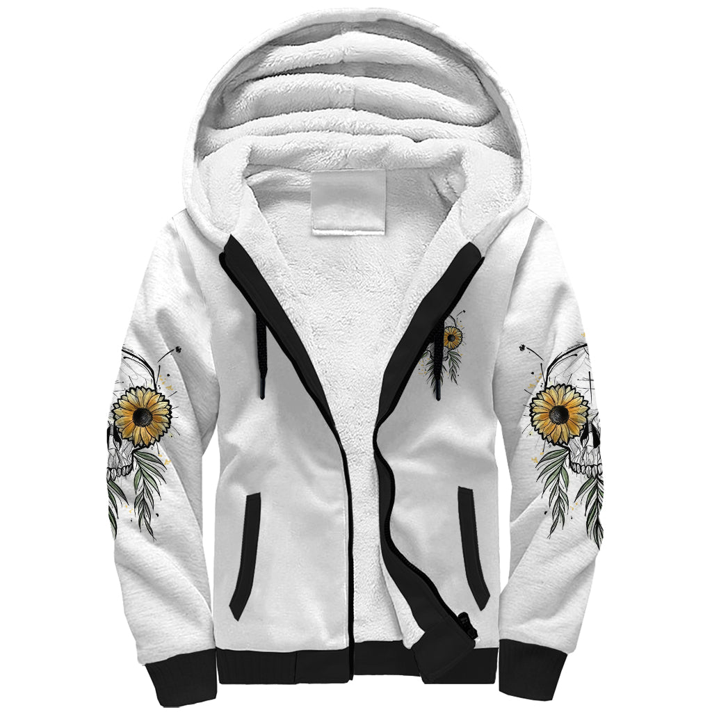 She Is Sunshine Skull Sunflower Sherpa Hoodie - Wonder Print Shop