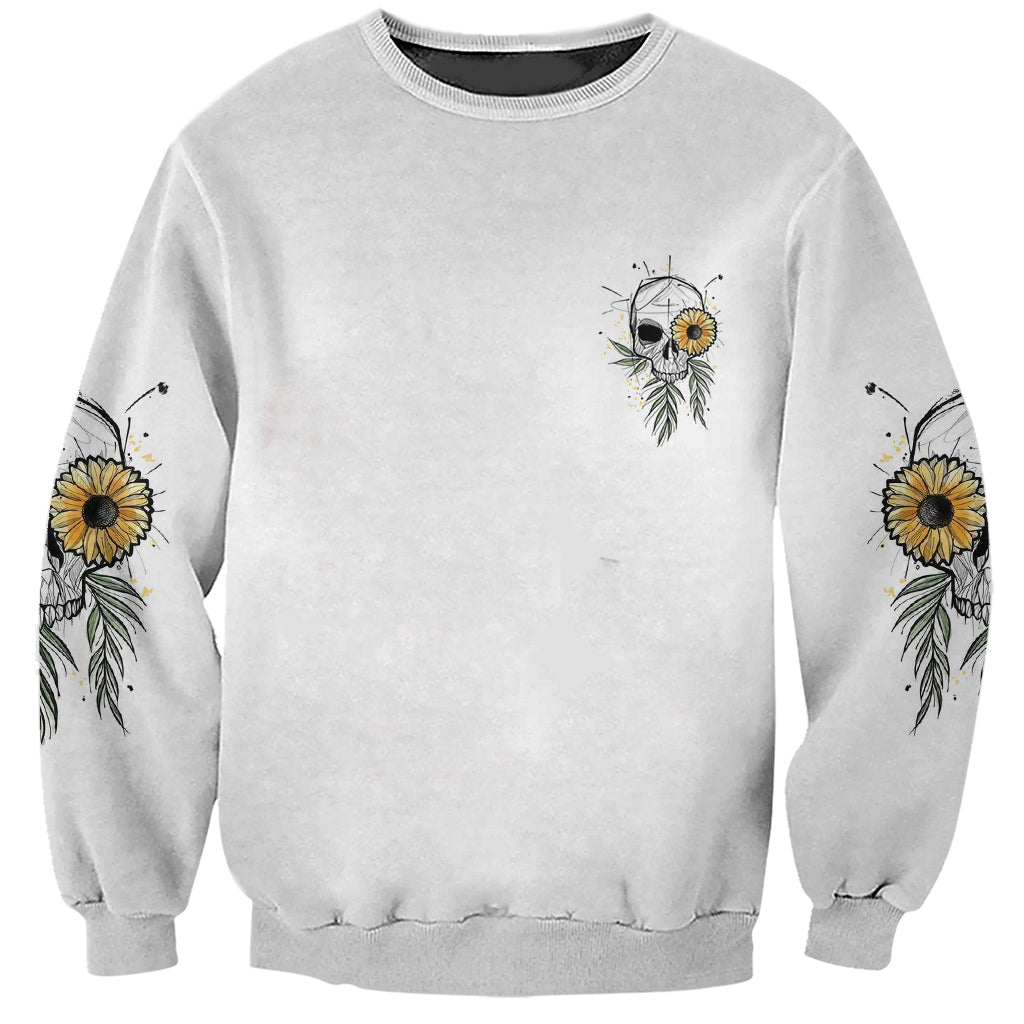 She Is Sunshine Skull Sunflower Sweatshirt - Wonder Print Shop