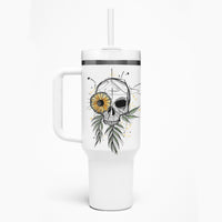 She Is Sunshine Skull Sunflower Tumbler With Handle - Wonder Print Shop