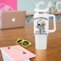 She Is Sunshine Skull Sunflower Tumbler With Handle - Wonder Print Shop