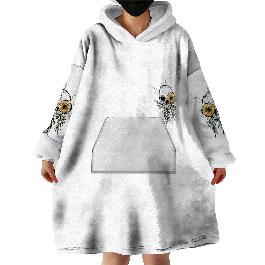 She Is Sunshine Skull Sunflower Wearable Blanket Hoodie - Wonder Print Shop