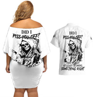 Did I Piss You Off Skull Reaper Couples Matching Off Shoulder Short Dress and Hawaiian Shirt - Wonder Print Shop