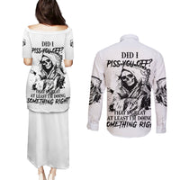 Did I Piss You Off Skull Reaper Couples Matching Puletasi Dress and Long Sleeve Button Shirt - Wonder Print Shop