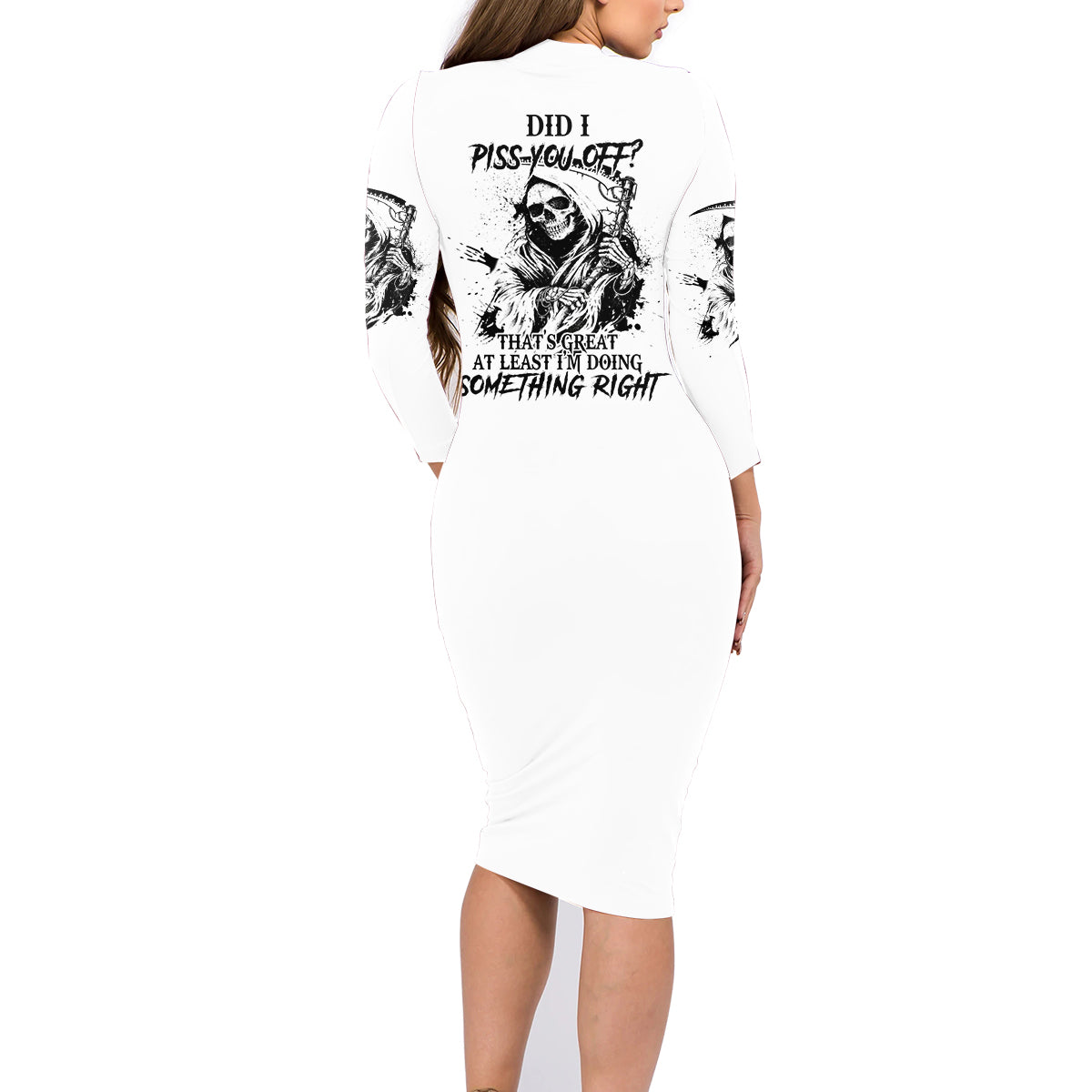 Did I Piss You Off Skull Reaper Family Matching Long Sleeve Bodycon Dress and Hawaiian Shirt - Wonder Print Shop