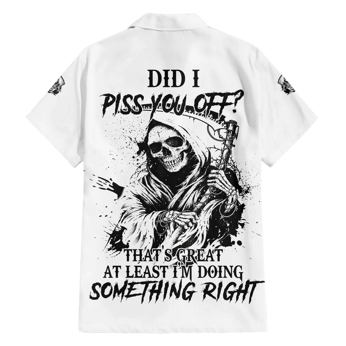 Did I Piss You Off Skull Reaper Family Matching Off Shoulder Short Dress and Hawaiian Shirt - Wonder Print Shop